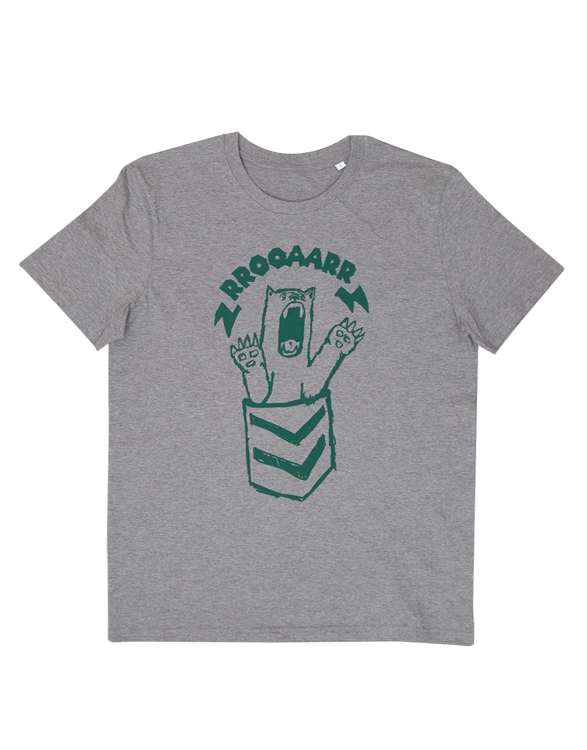 päfjes - Bärta Brüllbärin - päfjes Fair Wear Männer Bio T-Shirt - Grau/Grün